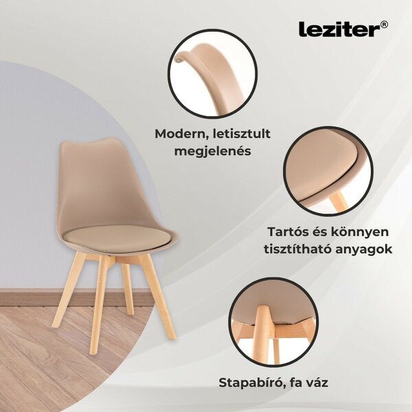 Leziter Velon 4+1 étkező garnitúra fehér-bézs