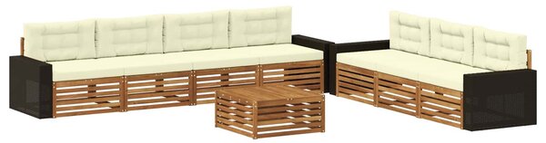 VidaXL Kültéri kanapé szett 8 pcs Természetes és krémszínű