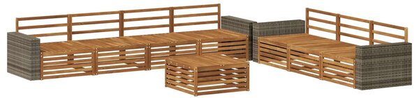 VidaXL Kültéri kanapé szett 8 pcs Természetes 79 x 79 x 37 cm