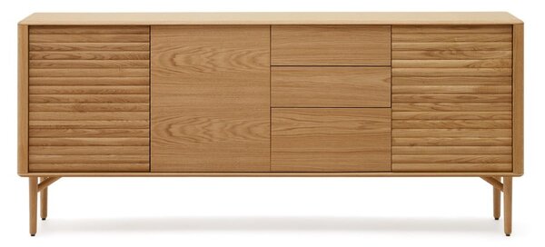 Natúr színű alacsony komód tölgyfa dekorral 200x86 cm Lenon – Kave Home