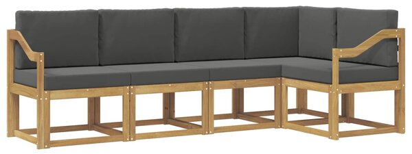 VidaXL Kültéri kanapé szett 5 db Fehér és Antracitszürke