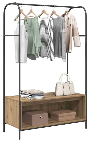 VidaXL Ruhafogó tárolóval Barna Tölgy 100 x 44 x 160 cm Faanyag