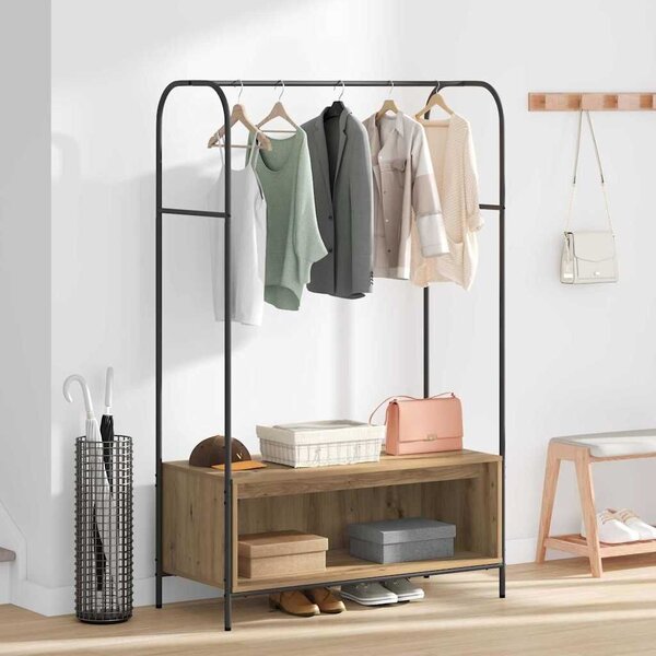 VidaXL Ruhafogó tárolóval Barna Tölgy 100 x 44 x 160 cm Faanyag