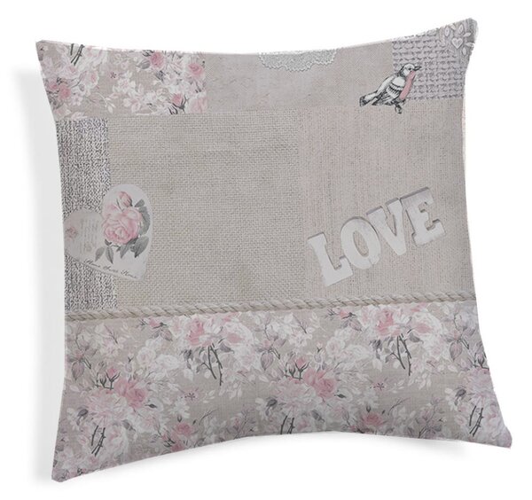 Párnahuzat Romantic shabby rózsaszín 40x40 cm MADE IN ITALY
