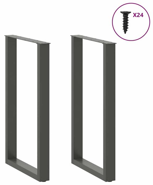 VidaXL Bárasztal Láb Szett - 2 db, Antracit Acél