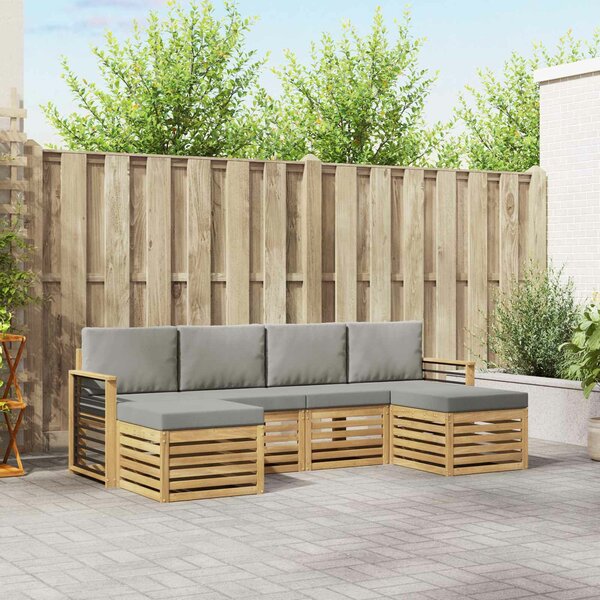 VidaXL Ülőgarnitúrák 6 pcs Fehér és Világosszürke 249 x 122,5 x 73 cm