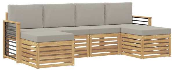 VidaXL Ülőgarnitúrák 6 pcs Fehér és Világosszürke 249 x 122,5 x 73 cm
