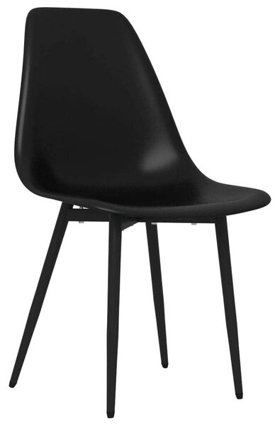 Fekete Polipropilén Étkezőszék - 4 db - Minimalista