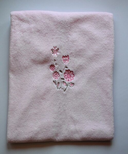 Bunny Baby Wellsoft Vékony Takaró-Rózsaszín hímzett
