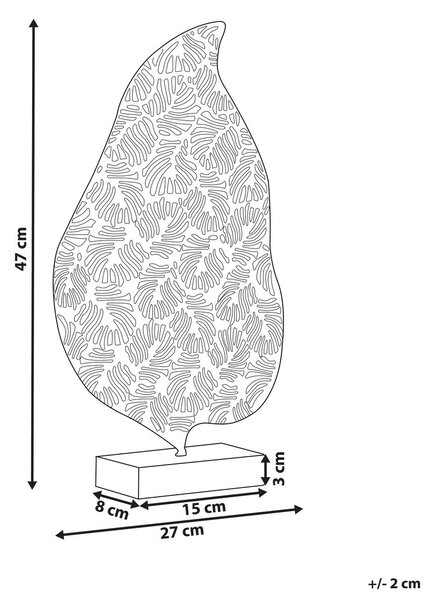 Dekor kiegészítő Levél LITHIUM Fém Arany
