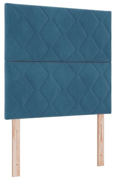 VidaXL LED ágytámla Sötét kék 100 cm Műbőr
