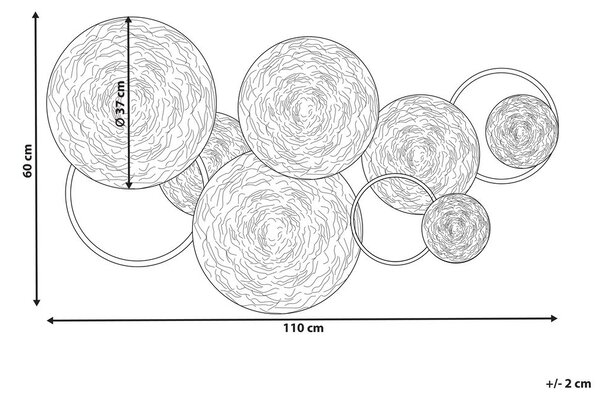 Fali Dekoráció VANADIUM Fém 60 cm Arany