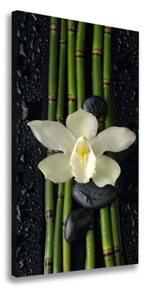 Egyedi vászonkép Orchidea és bambusz