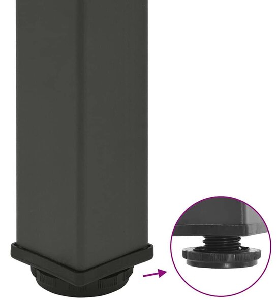 VidaXL Bárasztal Láb Szett - 4 db, Antracit Acél, 100-102cm