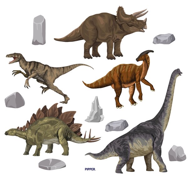 PIPPER. Textil falmatrica "Dinoszauruszokl"