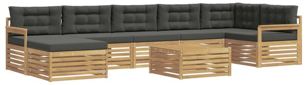 VidaXL Kültéri kanapé szett párnával 8 pcs Fehér és Antracitszürke