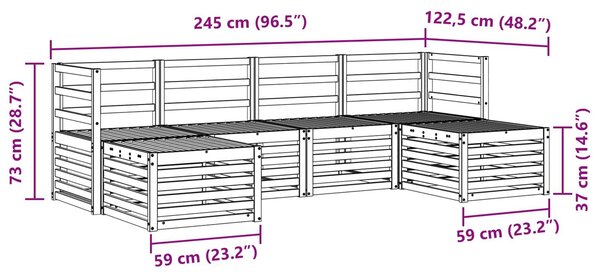 VidaXL Ülőgarnitúrák 6 pcs Fehér Tömör Akácfa