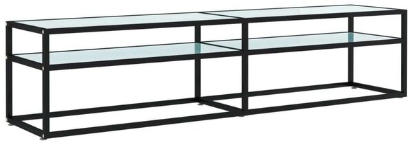 VidaXL Modern TV Szekrény - Fekete Fém & Márvány Üveg - 180 cm
