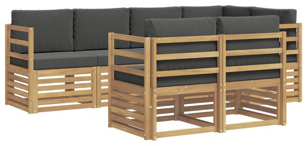 VidaXL Kültéri kanapé szett 7 pcs Fehér és Antracitszürke