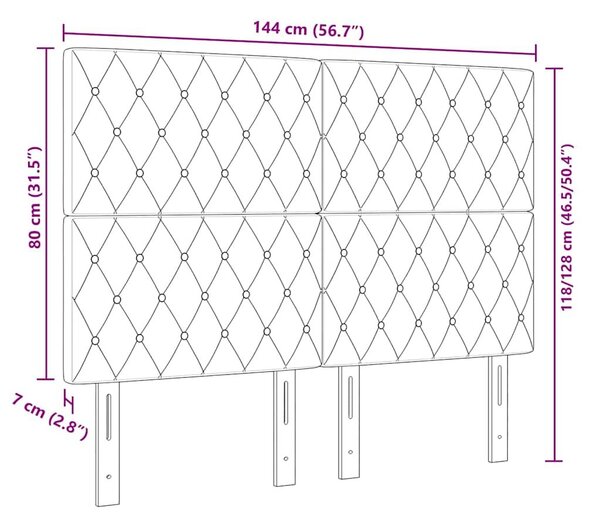 VidaXL LED Fejtámla - 72 cm, Sötétkék Bársony
