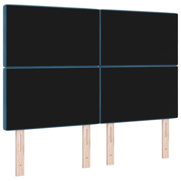 VidaXL LED Fejtámla - 72 cm, Sötétkék Bársony