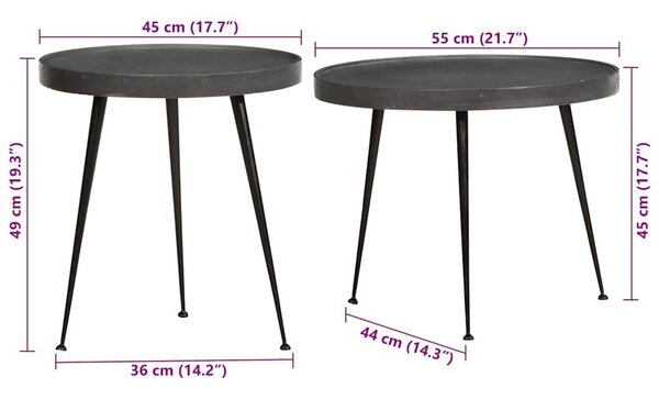 VidaXL 2 db fekete szerelt fa dohányzóasztal