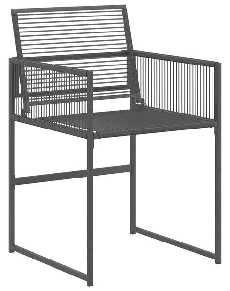 VidaXL Kert étkező szett 5 pcs Fekete polirattan