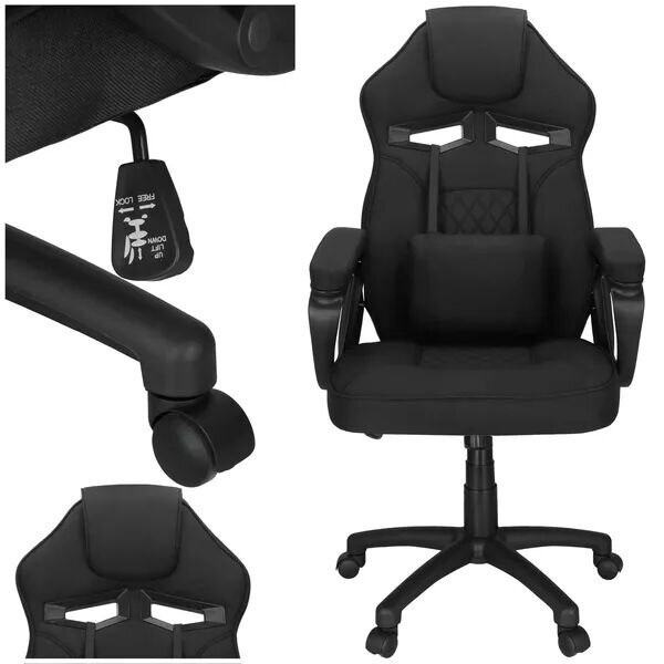 Springos ergonomikus irodai szék, 150 kg, fekete
