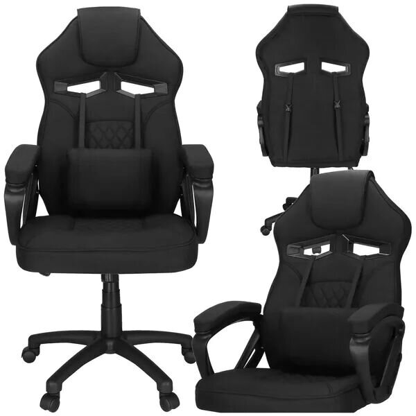 Springos ergonomikus irodai szék, 150 kg, fekete