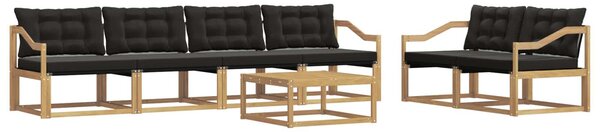 VidaXL Kültéri kanapé szett 7 pcs Fehér és Fekete 79 x 79 x 37 cm