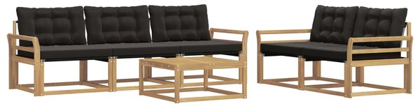 VidaXL Kültéri kanapé szett 6 pcs Fehér és Fekete 79 x 79 x 37 cm