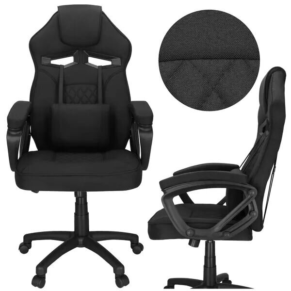 Springos ergonomikus irodai szék, 150 kg, fekete
