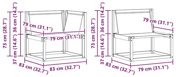 VidaXL Kültéri kanapé szett 8 pcs Fehér és Világosszürke