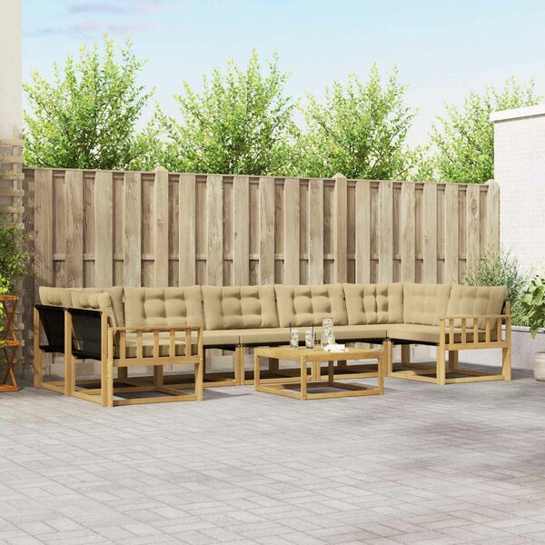 VidaXL Kültéri kanapé szett 8 pcs Fehér és Bézs 79 x 79 x 37 cm