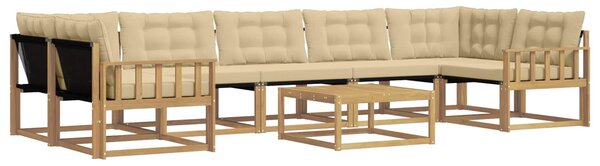 VidaXL Kültéri kanapé szett 8 pcs Fehér és Bézs 79 x 79 x 37 cm