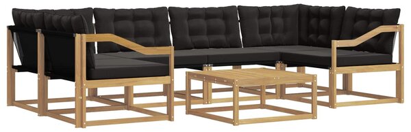 VidaXL Kültéri kanapé szett 7 pcs Fehér és Fekete 79 x 79 x 37 cm