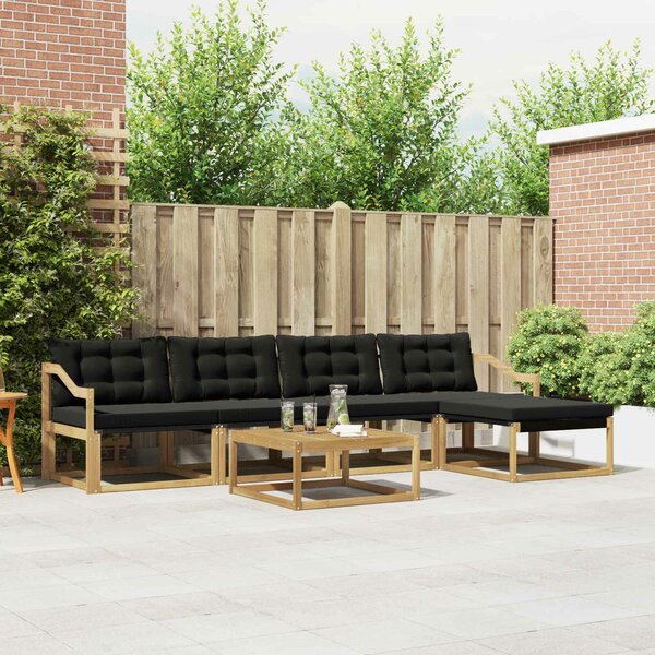 VidaXL Kültéri kanapé szett 6 pcs Fehér és Fekete 79 x 79 x 37 cm