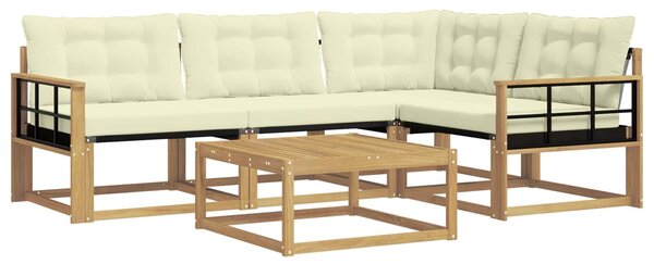 VidaXL Kültéri kanapé szett 5 pcs Fehér és Krém színű 79 x 79 x 37 cm