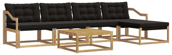 VidaXL Kültéri kanapé szett 6 pcs Fehér és Fekete 79 x 79 x 37 cm