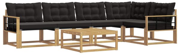VidaXL Kültéri kanapé szett 6 pcs Fehér és Fekete 79 x 79 x 37 cm