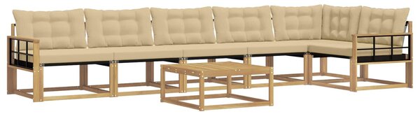 VidaXL Kültéri kanapé szett 7 pcs Fehér és Bézs 79 x 79 x 37 cm