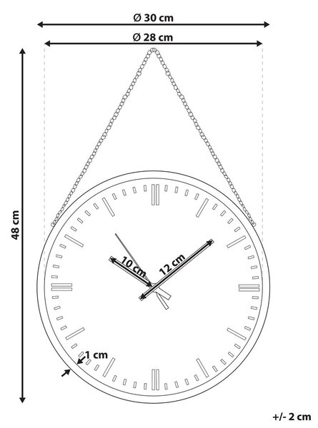 Fali óra BEZAS 30 cm Fekete