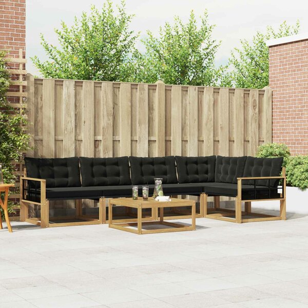 VidaXL Kültéri kanapé szett 6 pcs Fehér és Fekete 79 x 79 x 37 cm