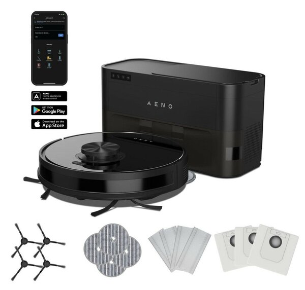 AENO ARC0005S RC5S robotporszívó, 4000 Pa szívóteljesítmény, 2 in 1 portartály, 20 érzékelő és LiDAR, 4 takarítási mód, nedves és száraz tisztítás