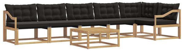 VidaXL Kültéri kanapé szett 7 pcs Fehér és Fekete 79 x 79 x 37 cm