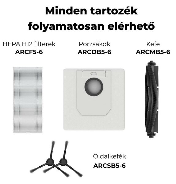 AENO ARC0005S RC5S robotporszívó, 4000 Pa szívóteljesítmény, 2 in 1 portartály, 20 érzékelő és LiDAR, 4 takarítási mód, nedves és száraz tisztítás