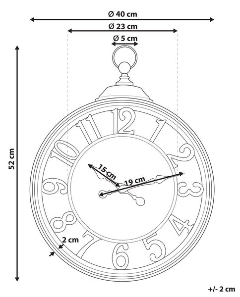 Fali óra ALCOBA 40 cm Barna