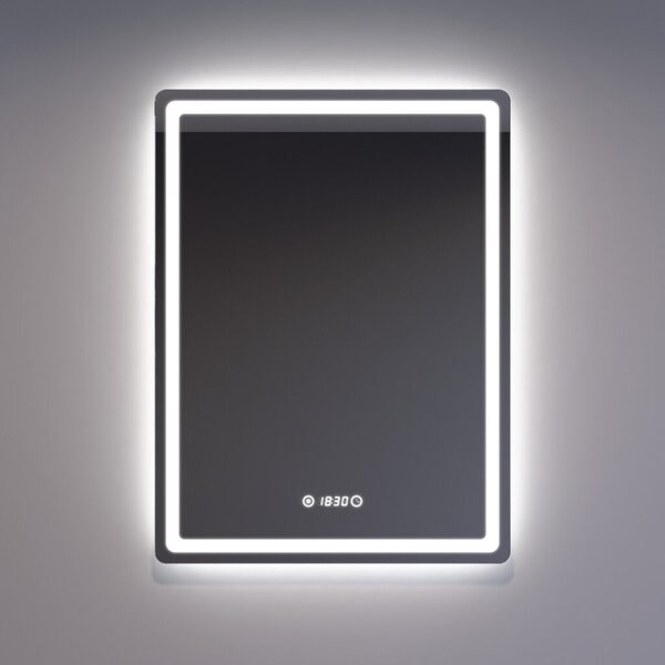 Welland Type-20 LED tükör - fényerő + színhőfok állítás + óra - 60 x 80 cm