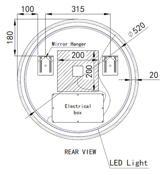 Welland Alpha LED tükör - fényerő + színhőfok állítás + páramentesítő - Ø 60 cm