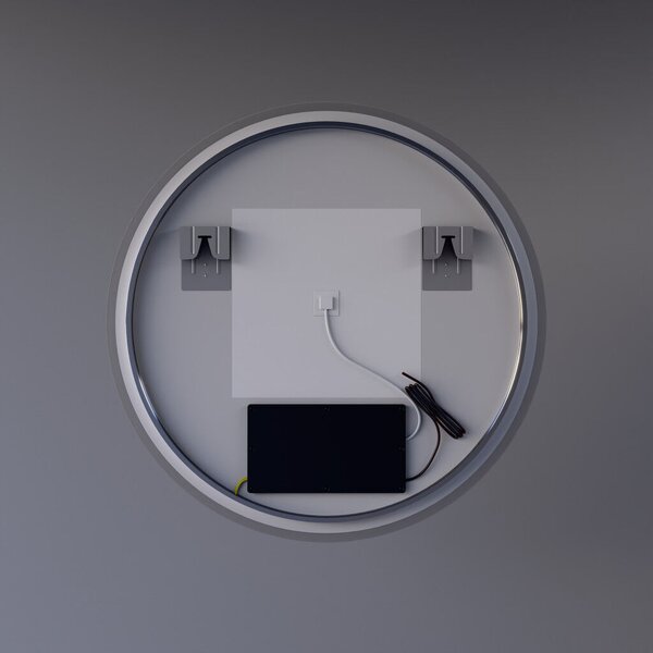 Welland Alpha LED tükör - fényerő + színhőfok állítás + páramentesítő + óra - Ø 70 cm